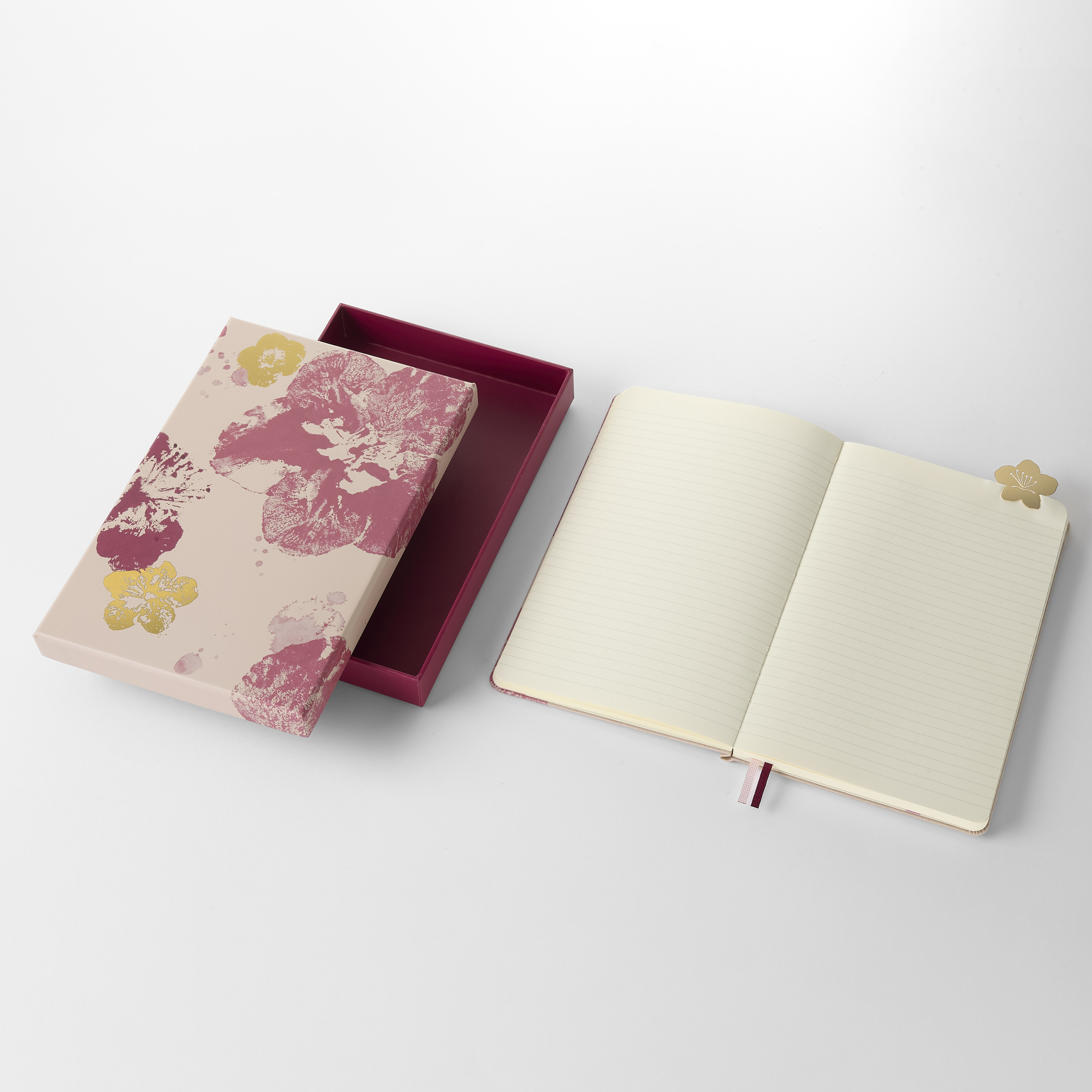 さくらノートブック ポケットサイズ、横罫、ファブリックハードカバー、ギフトボックス入り